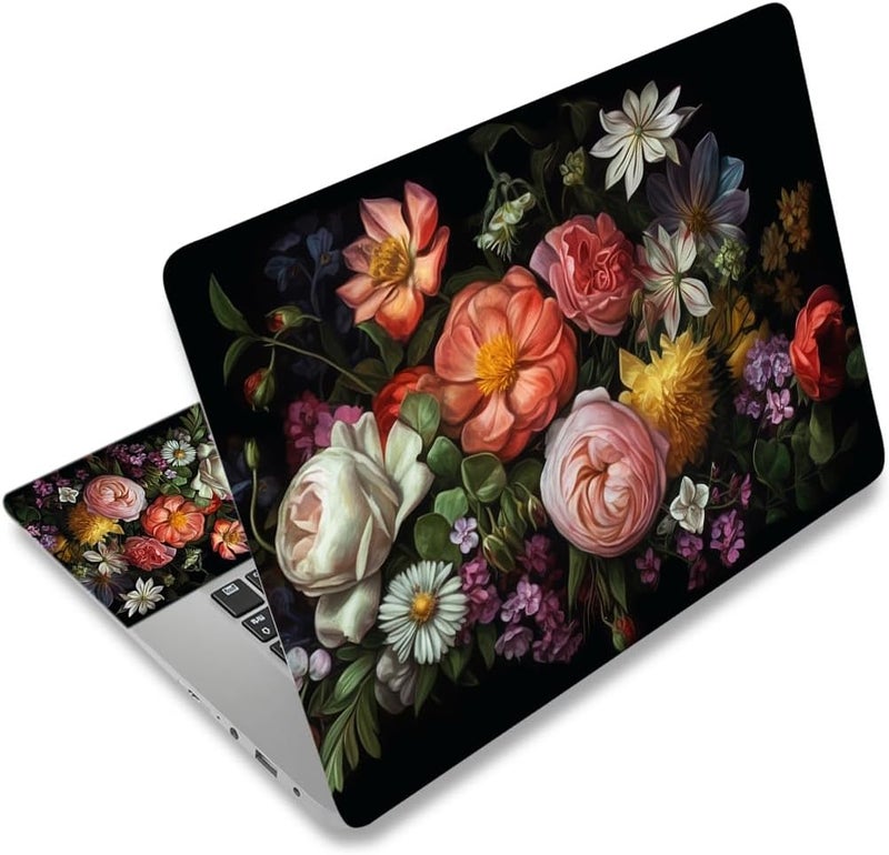 DINKY Laptop Skin Sticker Decal, 12" 13" 13.3" 14" 15" 15.4" 15.6 inch Laptop Universal Reusable Vinyl Skin Stickers Cover Art Decal Notebook PC Personalized Protector-Flora - Image 1